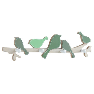 Porte Manteau Mural Oiseau Vert 