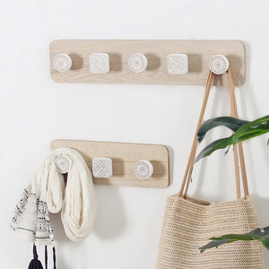 Porte Manteau Mural Bois Beige