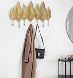 Porte Manteau Mural Feuille Ondulée dorée