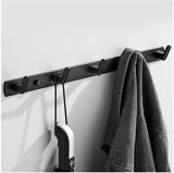 Porte Manteau Mural Basique Noir Aluminium