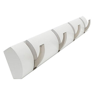 Porte Manteau Mural Cylindrique Crochets Rétractables Blanc