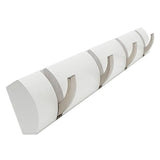 Porte Manteau Mural Cylindrique Crochets Rétractables Blanc
