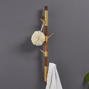 Patère Vertical Doré & Bois