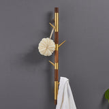 Patère Vertical Doré & Bois